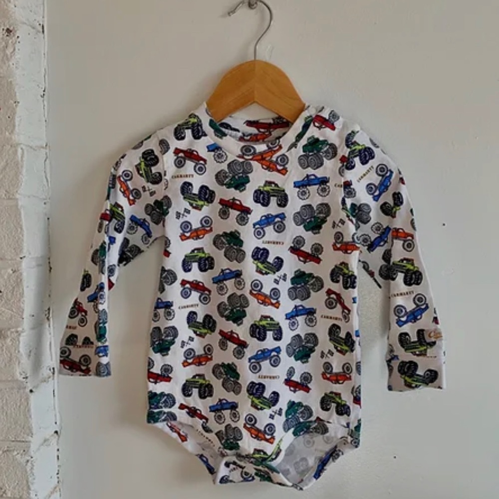 Carhartt Long Sleeve Monster Truck Onesie 9M